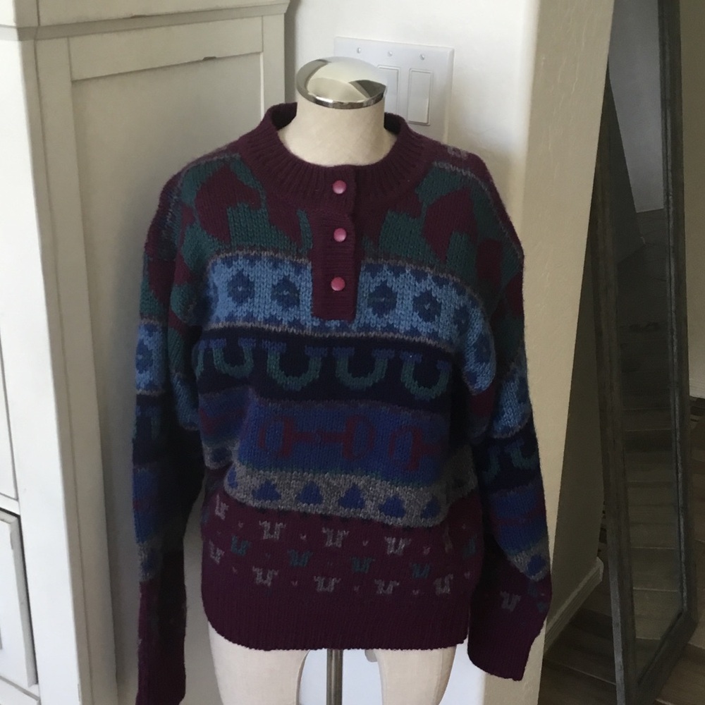 Vintage Kristin for Miller’s S equestrian horse theme wool sweater